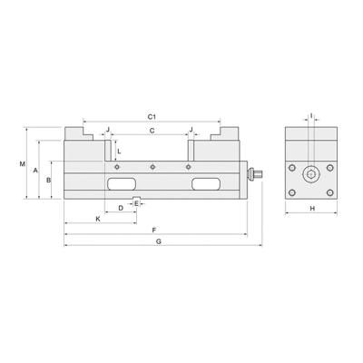HOMGE Maskinskruestik med 100 mm kæbebredde, vendbare topkæber og mekanisk kraftforstærker (HPAC-100S)